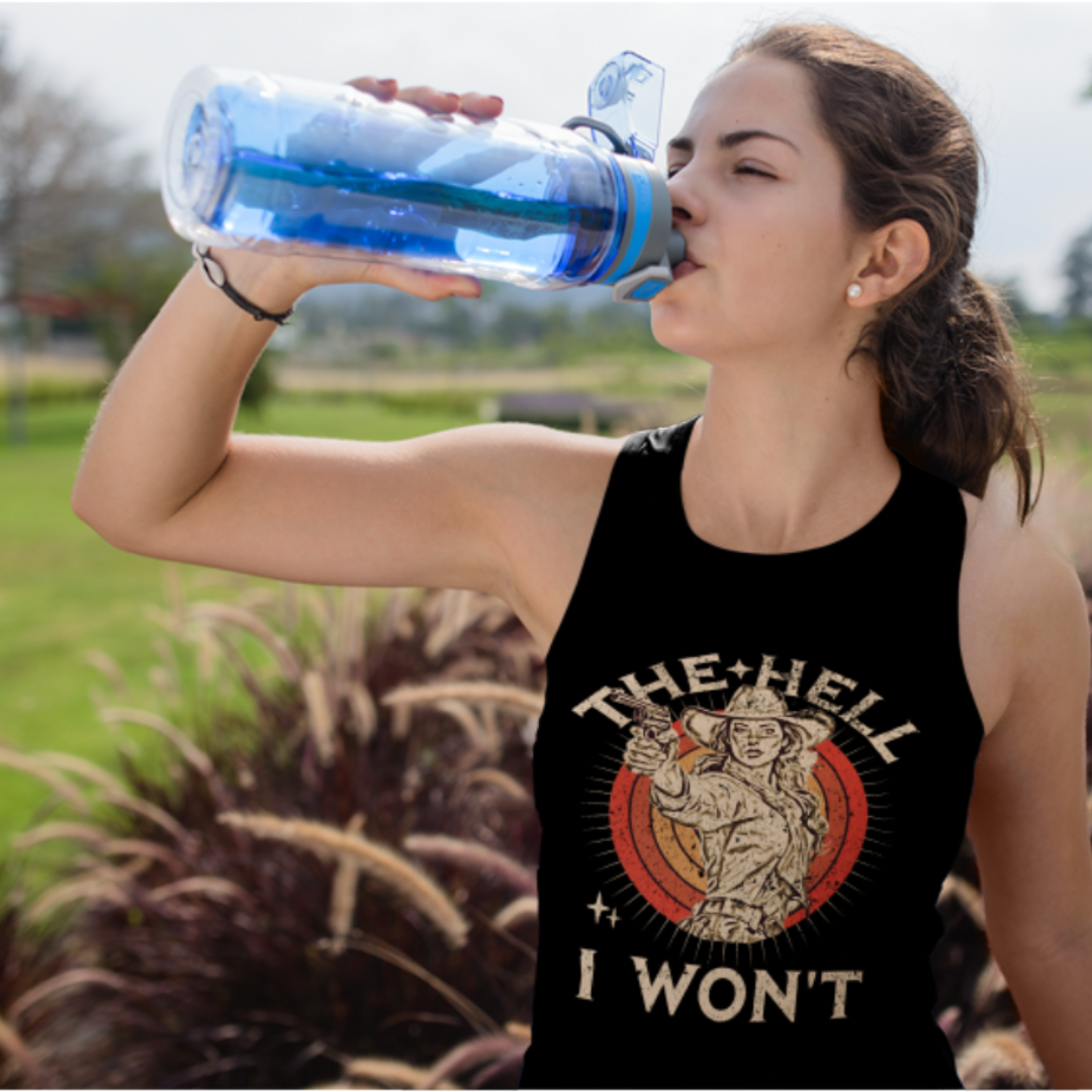 Women's Flowy Scoop Muscle Tank - "The Hell I Won't"