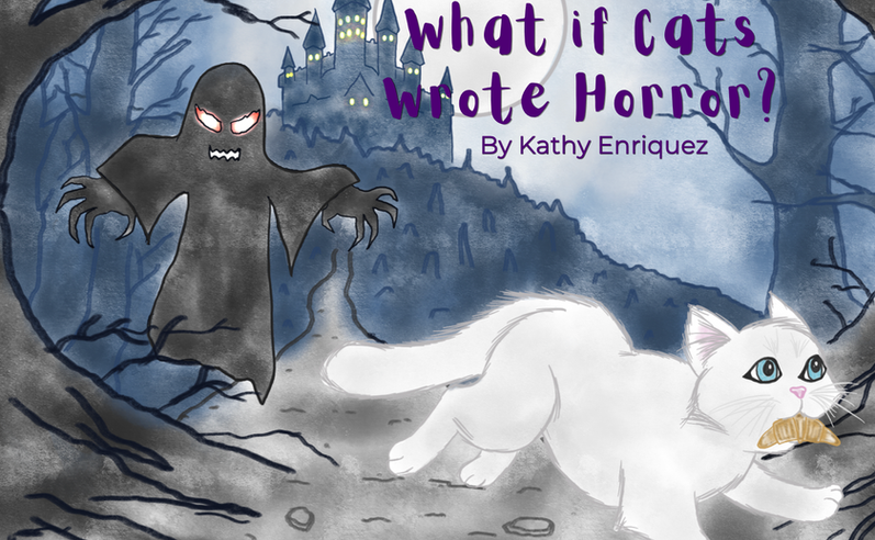 Cover of what if cats wrote horror written and illustrated by Kathy Enriquez