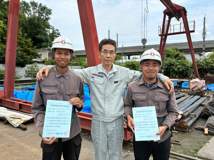 【宇都宮市】インドネシア技能実習生(鉄筋施工)基礎級試験 一発合格!!