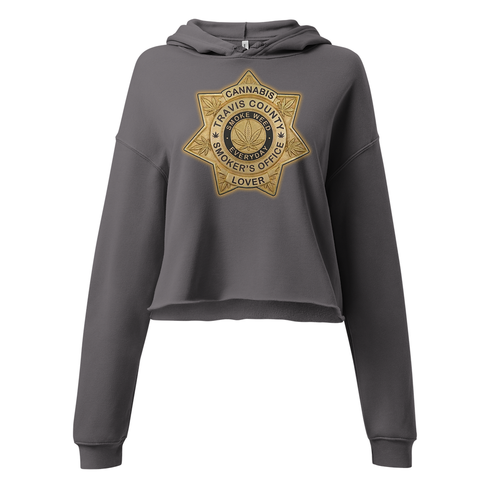 Thumbnail: Women's Travis County Smoker's Office Crop Hoodie