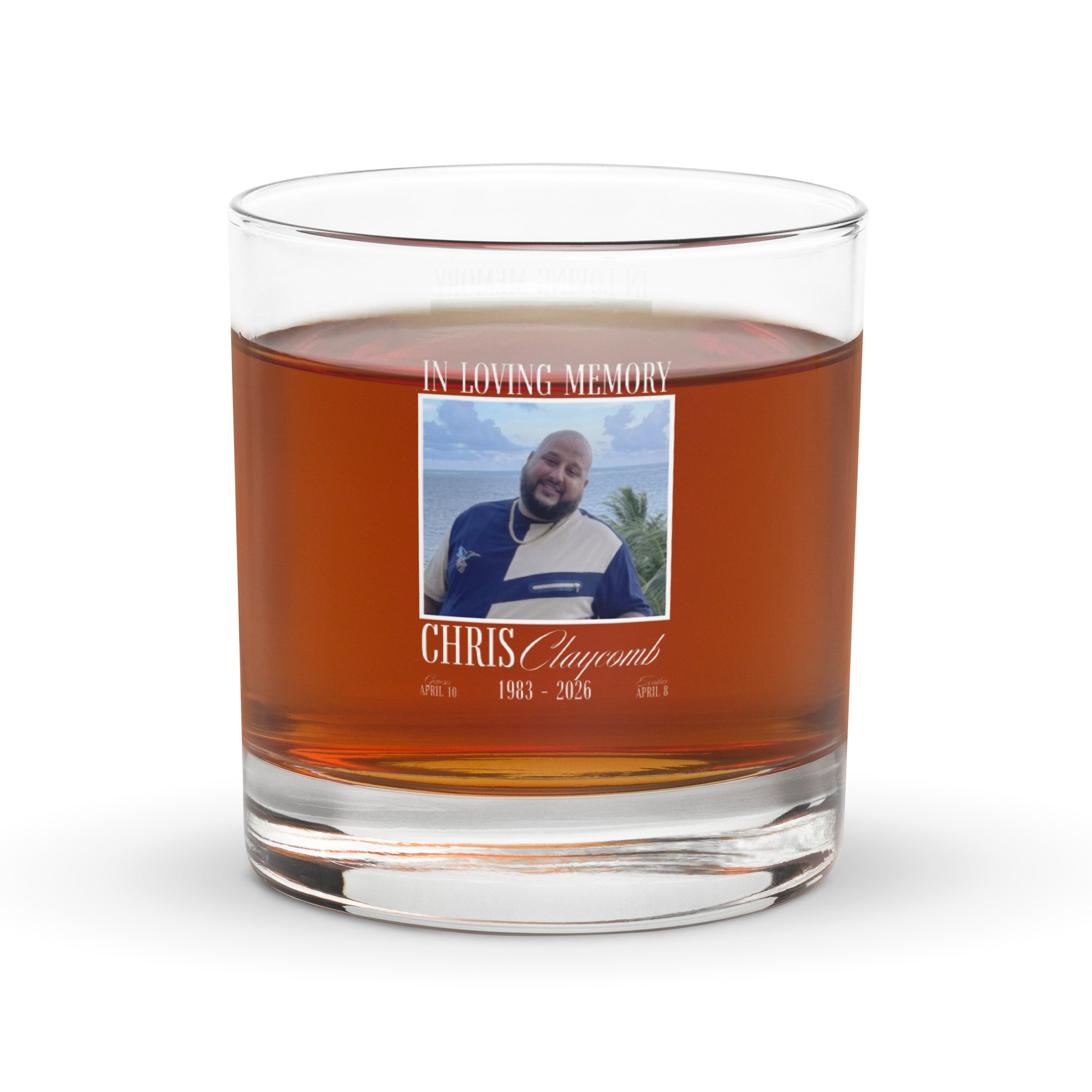 White Mike Memorial Rocks Glass