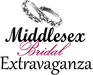 a graphic of a logo design for the Middlesex Bridal Extravaganza with two rings intertwined at the top