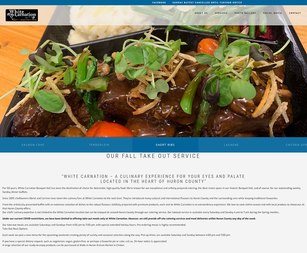 an image of the White Carnation website homepage