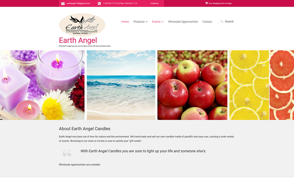 Earth Angel website homepage image