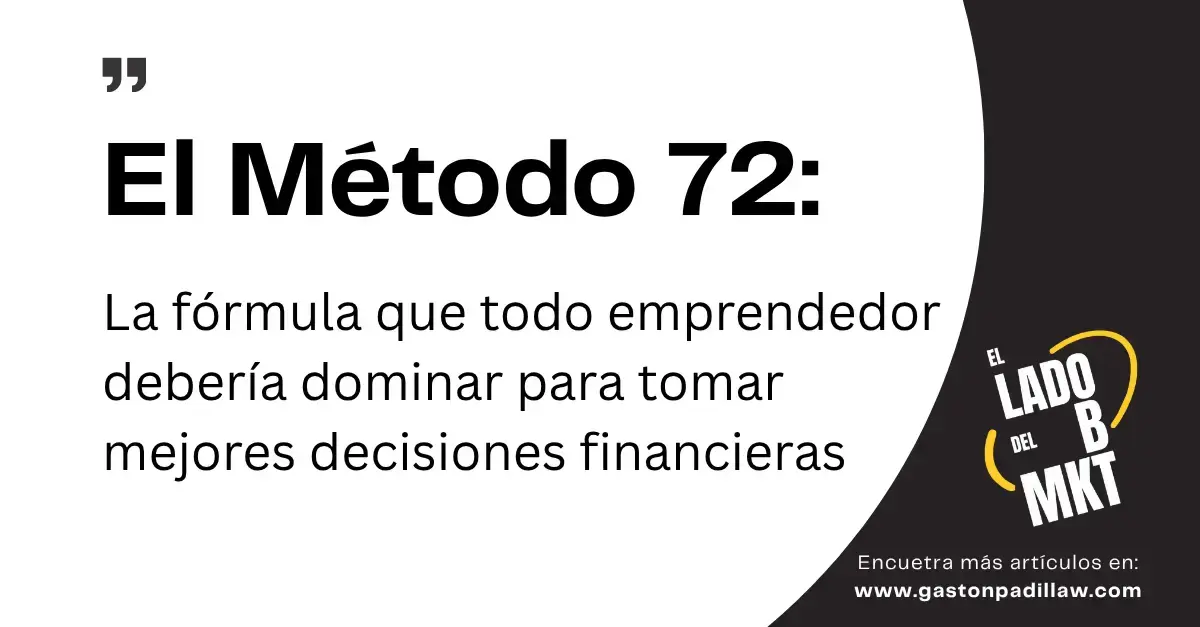 El Método 72: La fórmula que todo emprendedor debería dominar para tomar mejores decisiones financieras