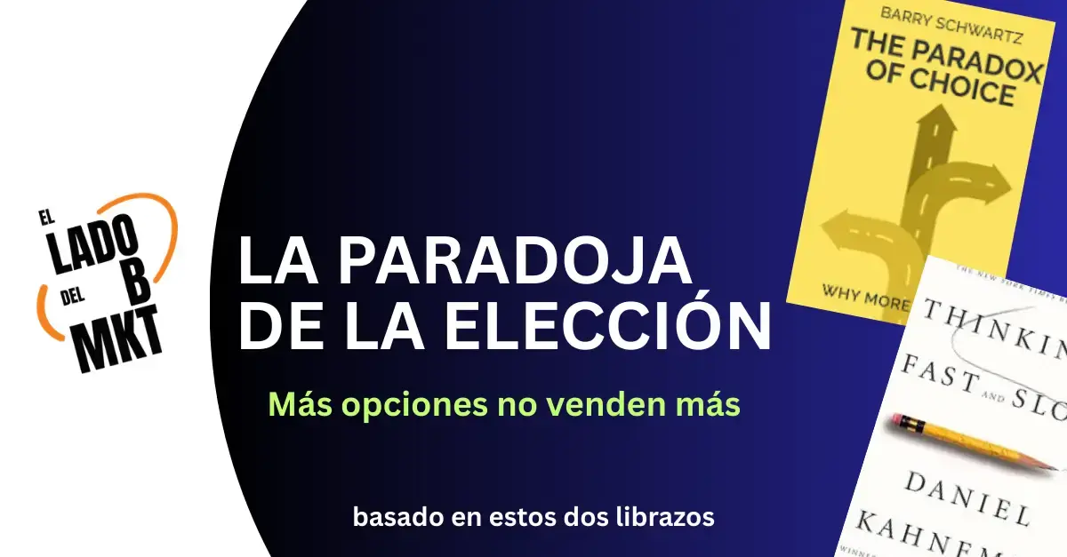 LA PARADOJA DE LA ELECCIÓN: Más opciones no venden más