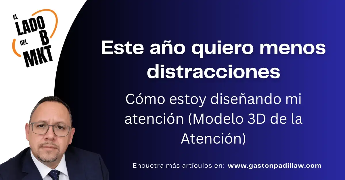 Este año quiero menos distracciones: cómo estoy diseñando mi atención (Modelo 3D de la Atención)