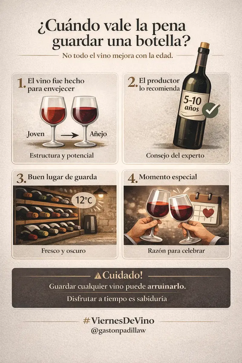 Cuándo vale la pena guardar una botella (y cuándo no)