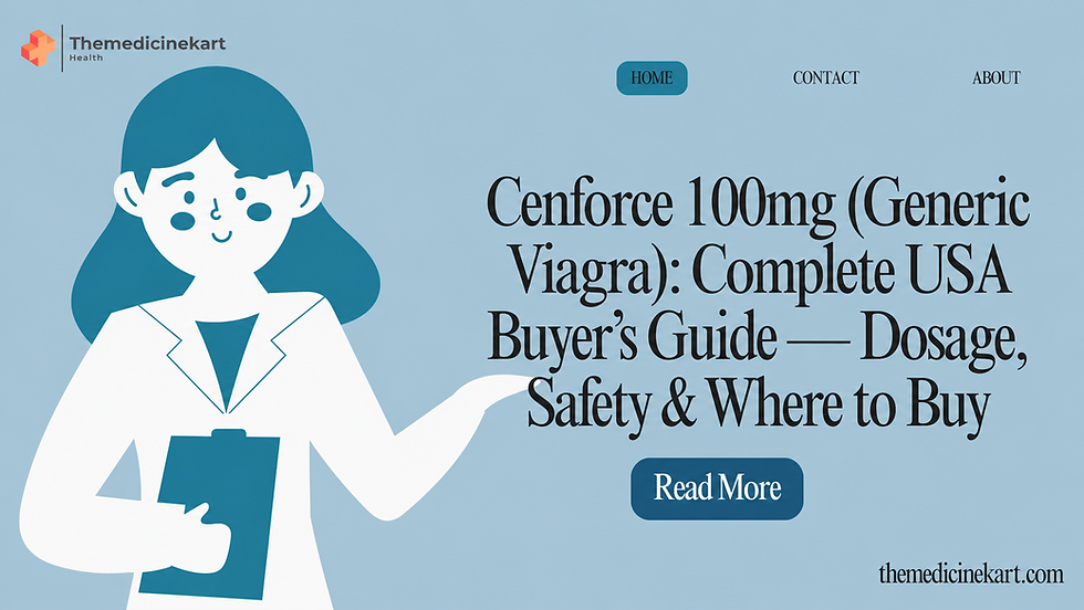 Cenforce 100mg (Generic Viagra): Complete USA Buyer's Guide — Dosage, Safety & Where to Buy