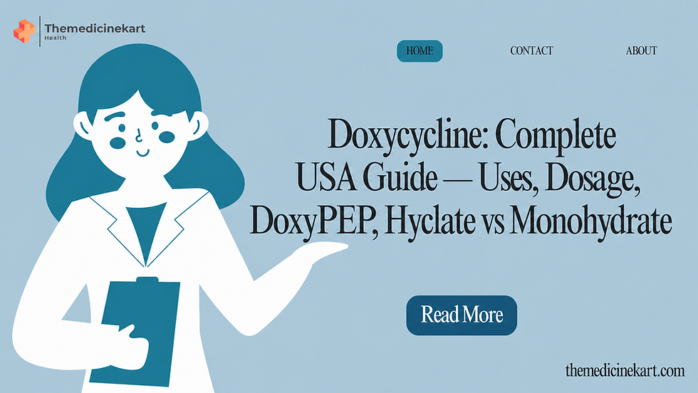 Doxycycline: Complete USA Guide — Uses, Dosage, DoxyPEP, Hyclate vs Monohydrate