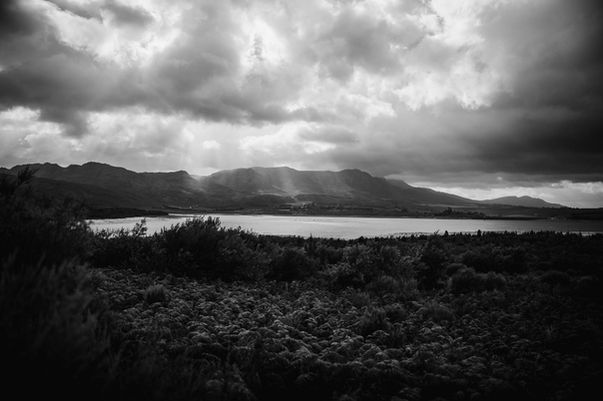 Dramatic moody mountain landscape at XTERRA South Africa Grabouw event location – sports photographer