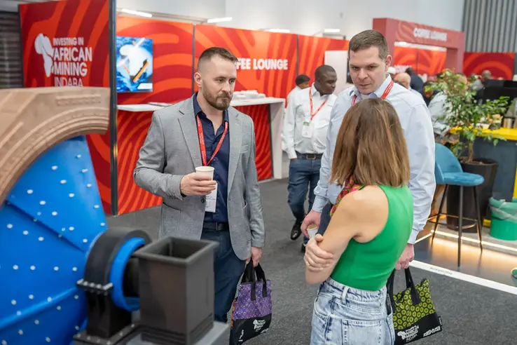 Expo photographer Cape Town coverage of networking at the FKK Mining Indaba booth