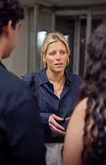 Speaker in conversation with attendees at the Future of Power Summit