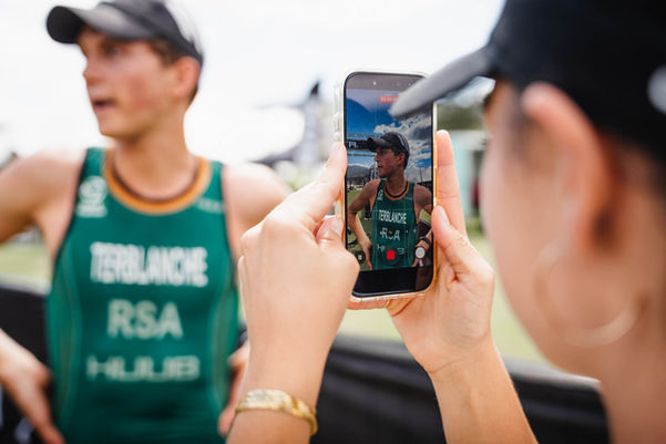 XTERRA event participant capturing photos during South Africa Grabouw race – event sports photographer