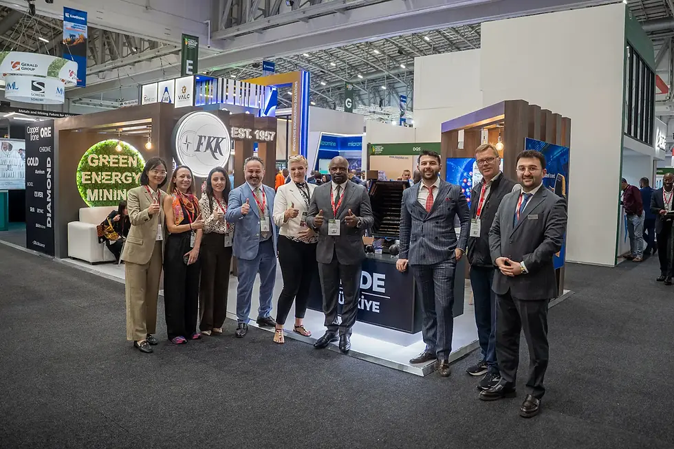 FKK exhibitor team at their Mining Indaba 2026 booth, CTICC Cape Town