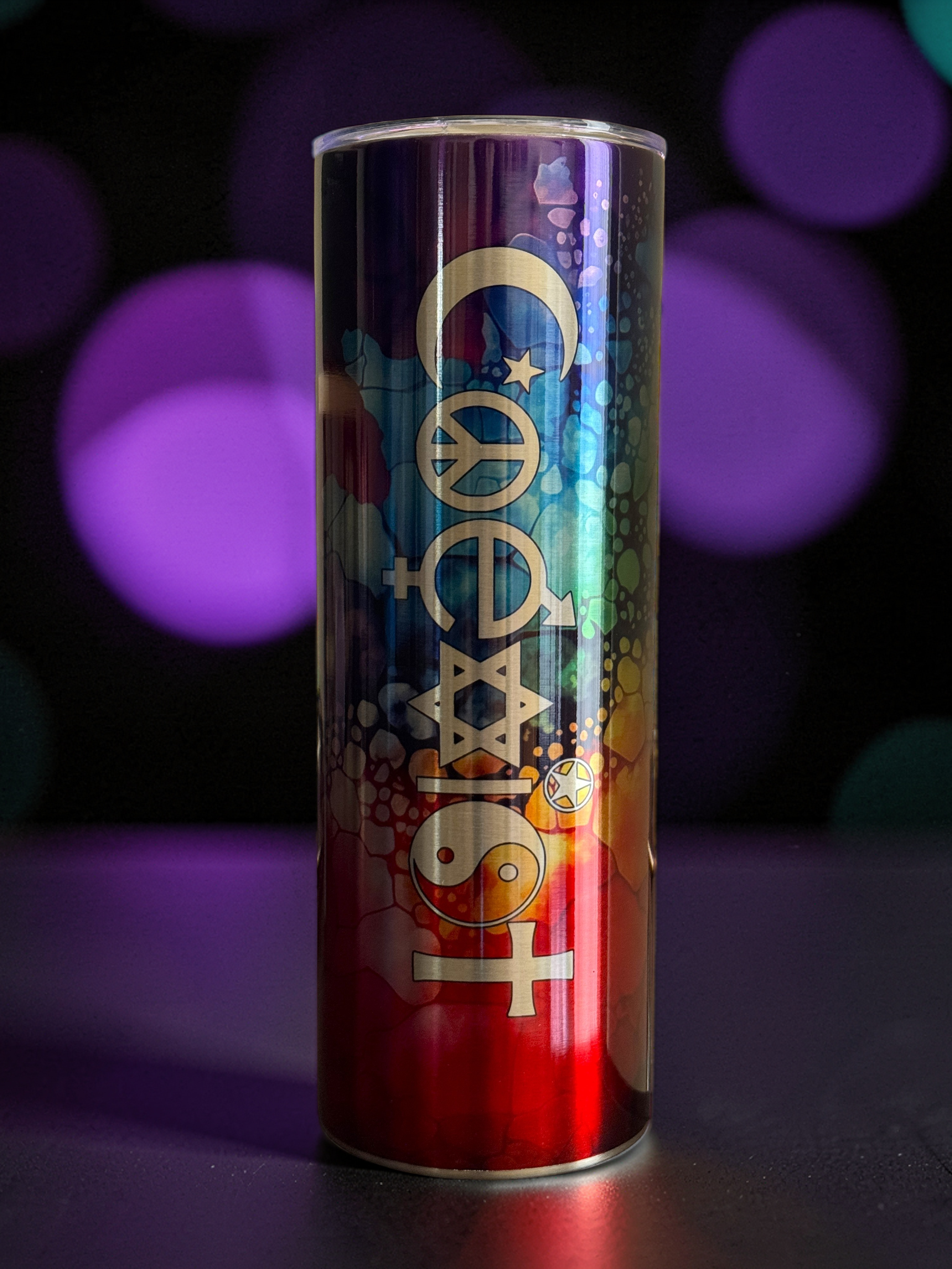 COEXIST Silver Stainless Steel Tumbler (Alcohol Ink) - 20 oz. Skinny Tumbler