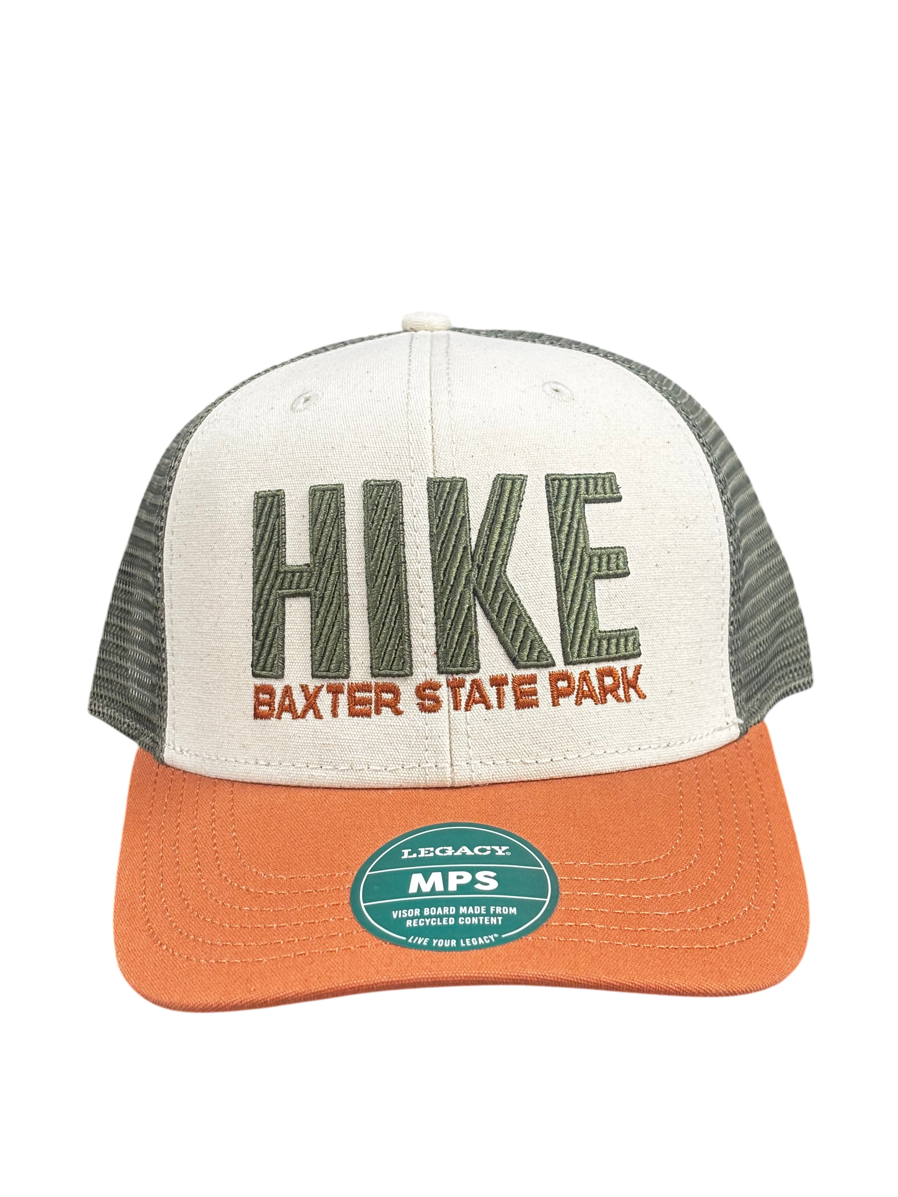 Hike Baxter Green and Orange Trucker
