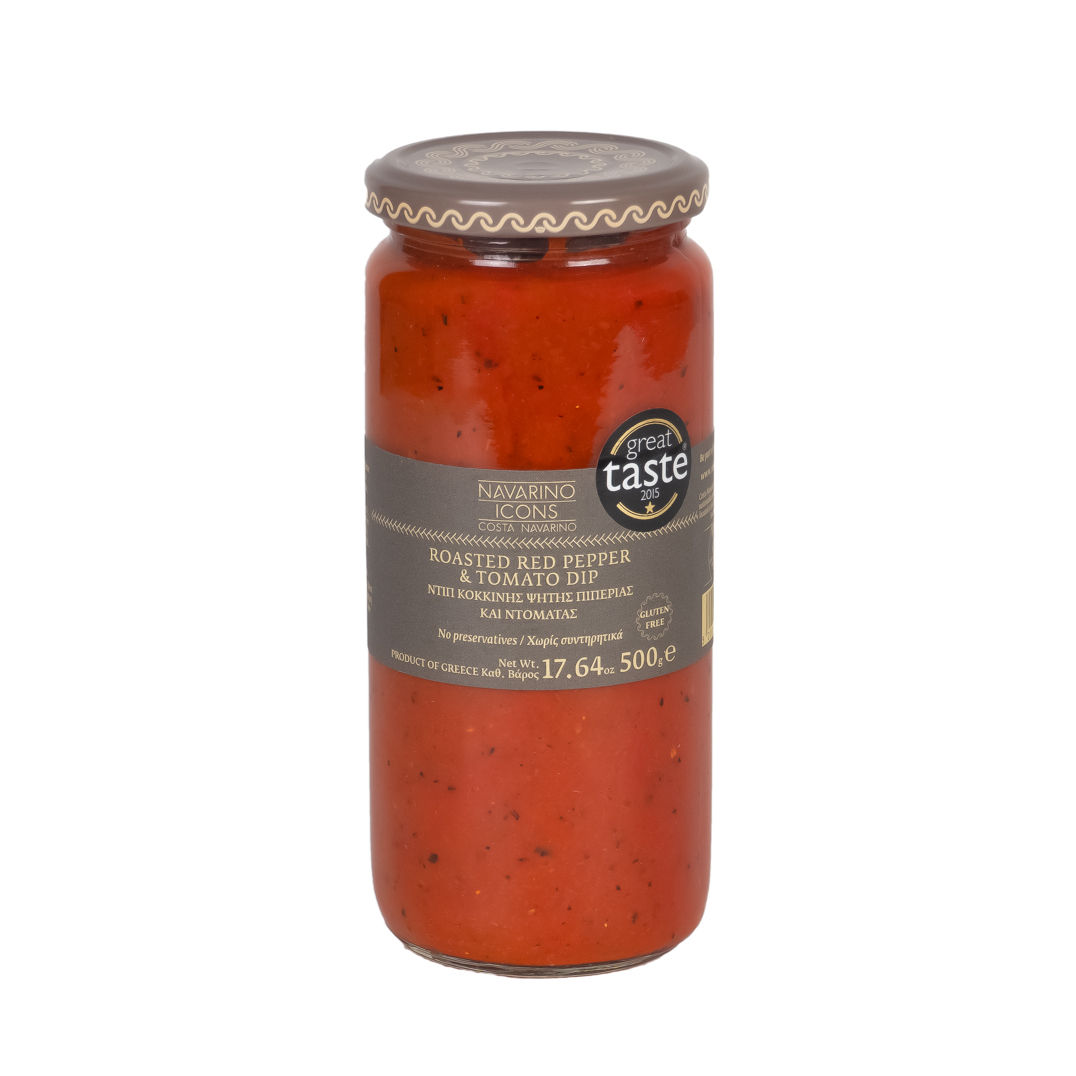 jar of Roasted Red Pepper and Tomato Dip