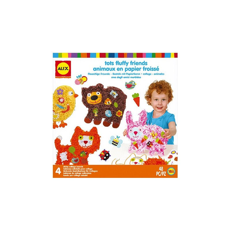 Animaux en papier froissé dès 18 mois - Alex