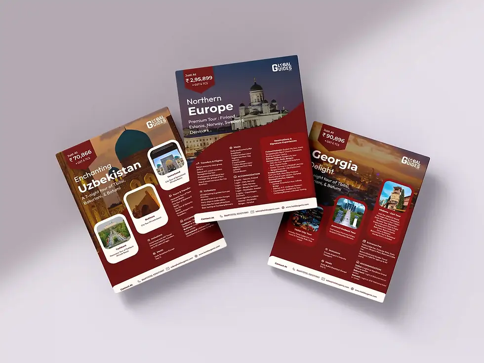 Travel brochures: Uzbekistan, Northern Europe, Georgia