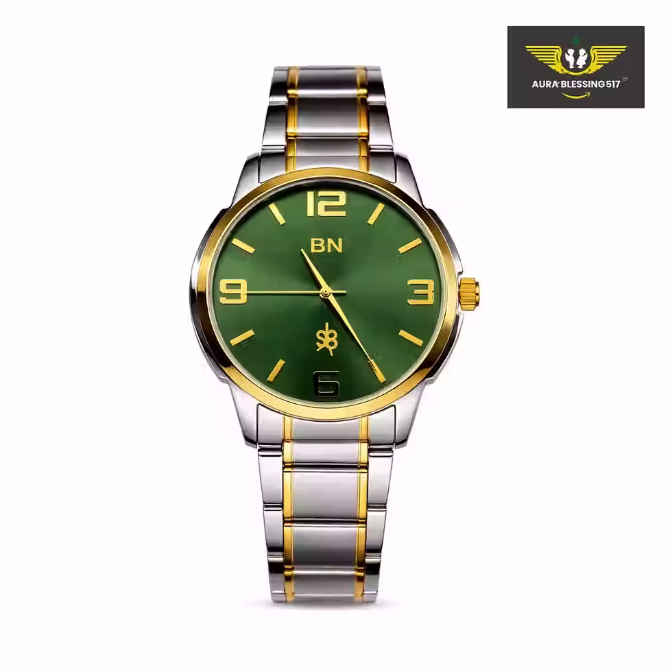 Green Luck Watch Numeric Dial for Women with clear number markers and elegant design