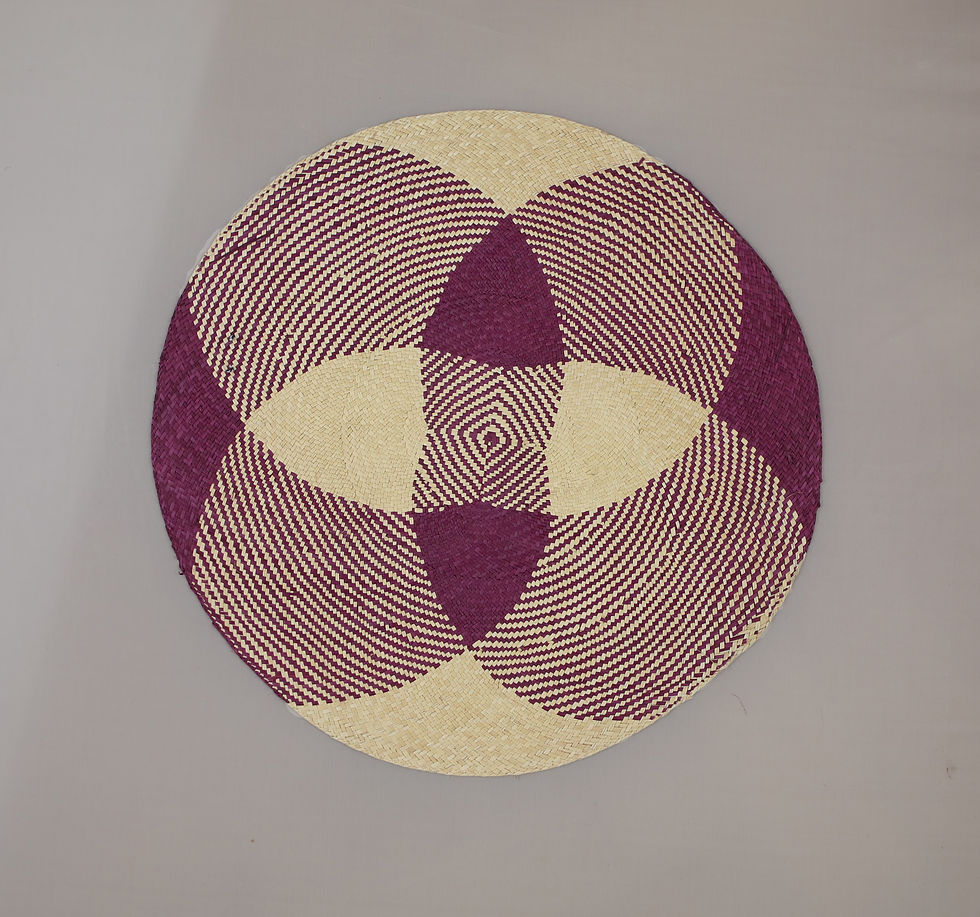 Thumbnail: Iraca Round Placemat (red & pink) (sold by set of 6)