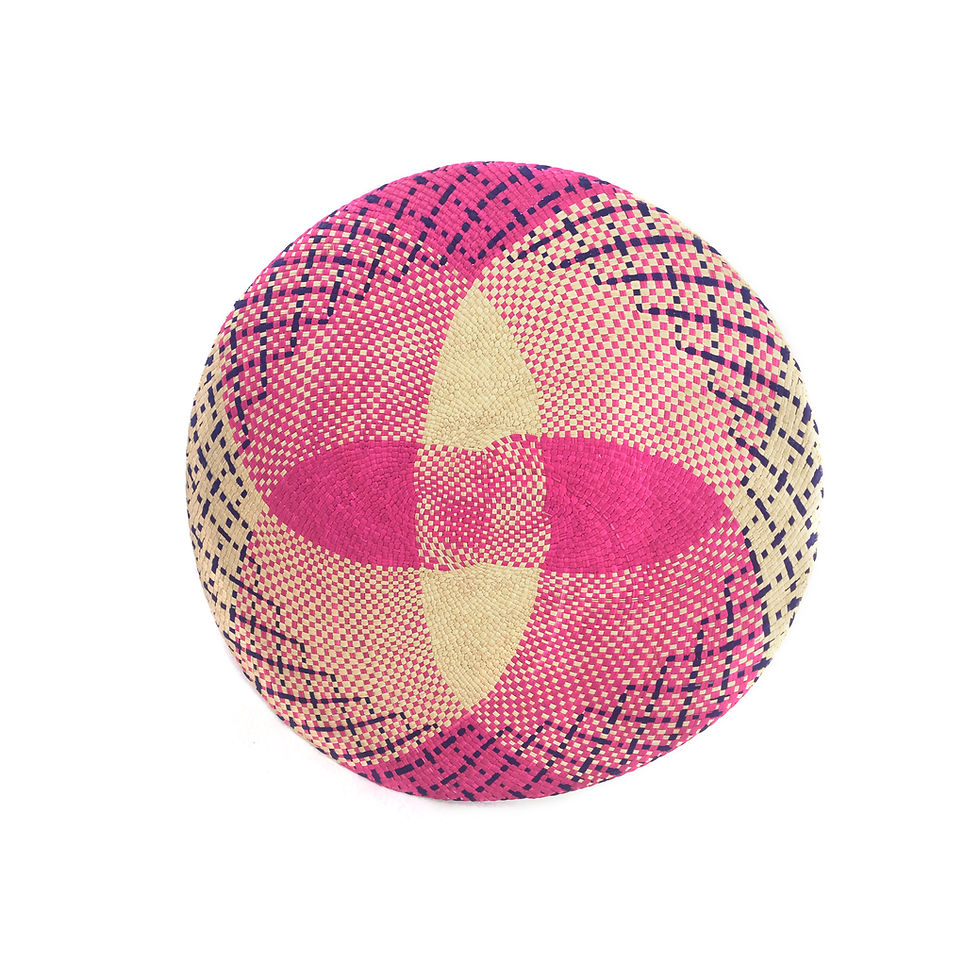 Thumbnail: Iraca Round Placemat (red & pink) (sold by set of 6)