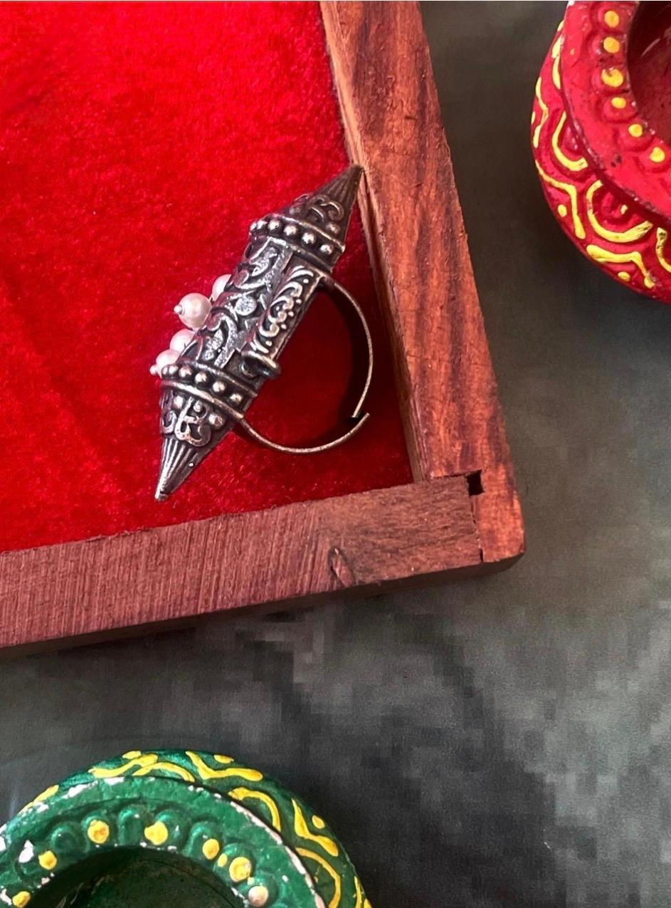 Thumbnail: PARUL Oxidized Ethnic ring
