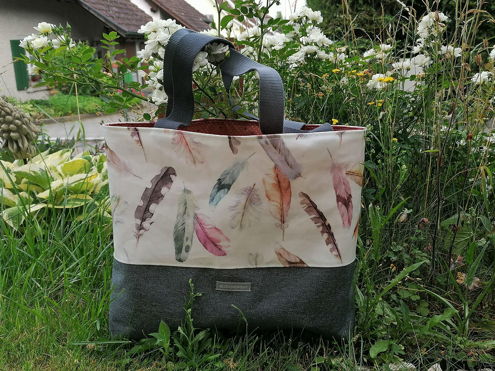Shopping/Badetasche  Federn