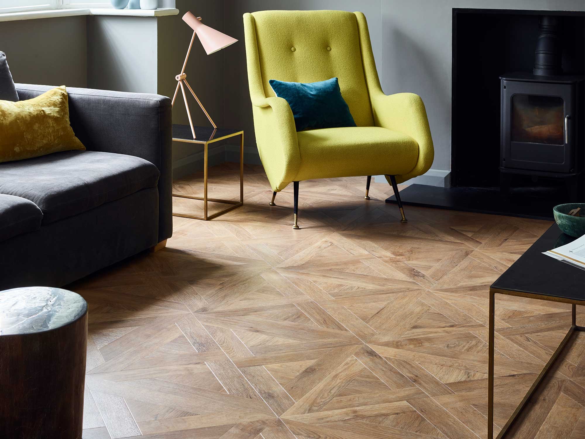 Amtico basketweave hallway