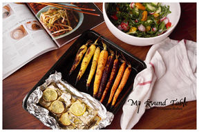 Codfish, Roasted Carrots & Salad