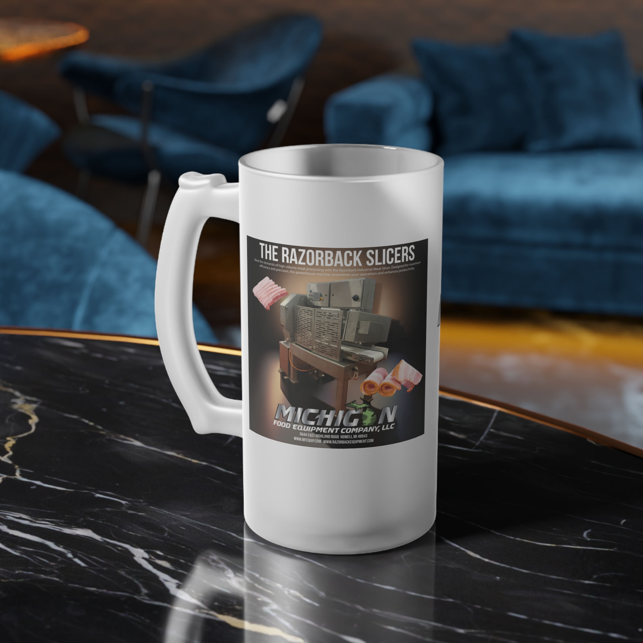 Frosted Glass Beer Mug Michigan food equipment