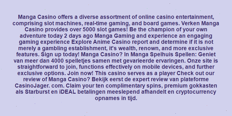 manga casino review