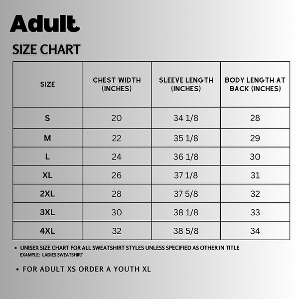 Size Chart | Custom Comfy Co.