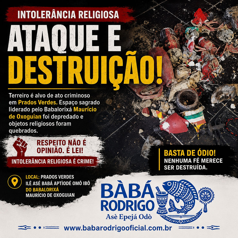 MAIS UM CASO DE INTOLERÂNCIA RELIGIOSA CHOCA A BAIXADA FLUMINENSE