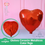 Miniatura: globos de corazon metalico rojo