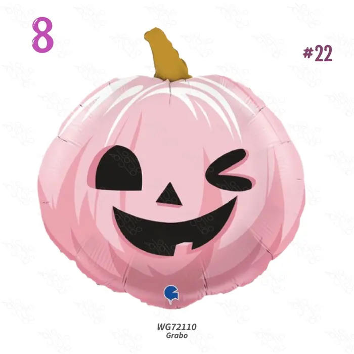 globo calabaza rosa halloween grabo