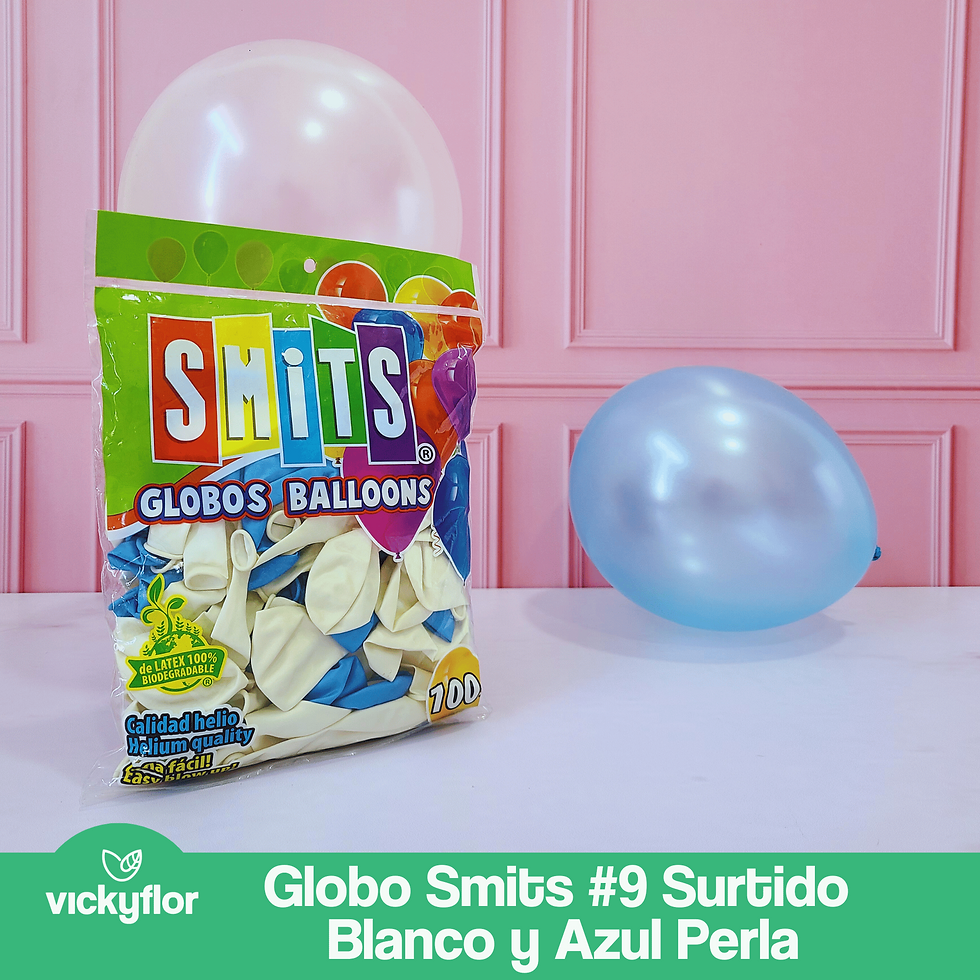Thumbnail: Globo Smits #9 aperlado surtido blanco y azul