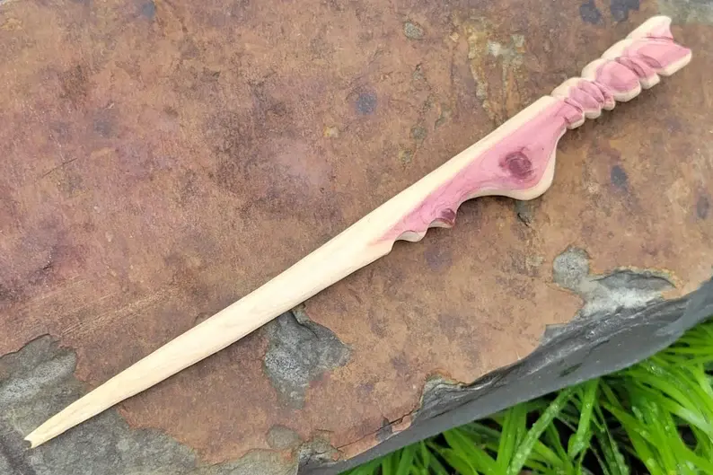 Hand Carved Cedar Wooden Wand - Unstained - Perfect for Cosplay Ready to Finish