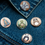 Thumbnail: Zeni-mal Pin Buttons – Meditating Animals Set of 5 (1.25")