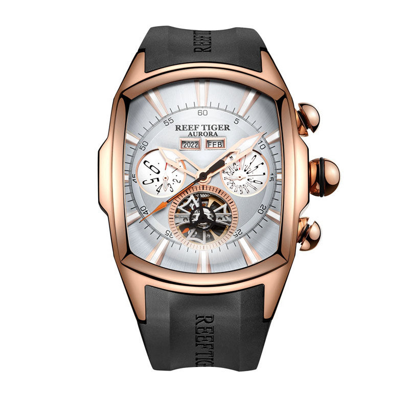 Thumbnail: Reef Tiger/Rt  Watch Blue Dial Mechanical Tourbillon Sport Relogio Masculino