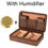 Thumbnail: GALINER Travel Humidor Leather Cigar Case W/ Humidity Pack Humidifier Cedar Wood