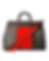 Black smooth leather tote with kente cloth