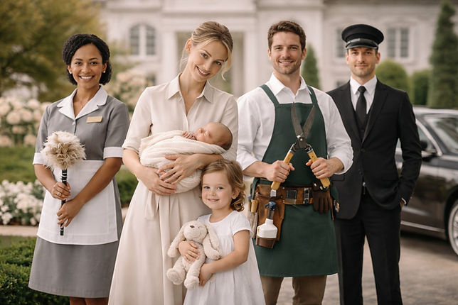 Professional private household staff including a nanny, butler, gardener and chauffeur – Top Hat Nannies London