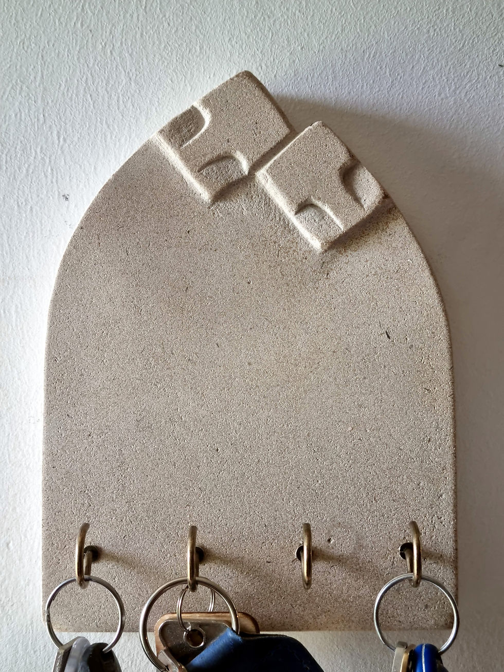 Thumbnail: 'Unity' Key Holder - 2024, Portland stone - Jan Bruce Sculpture