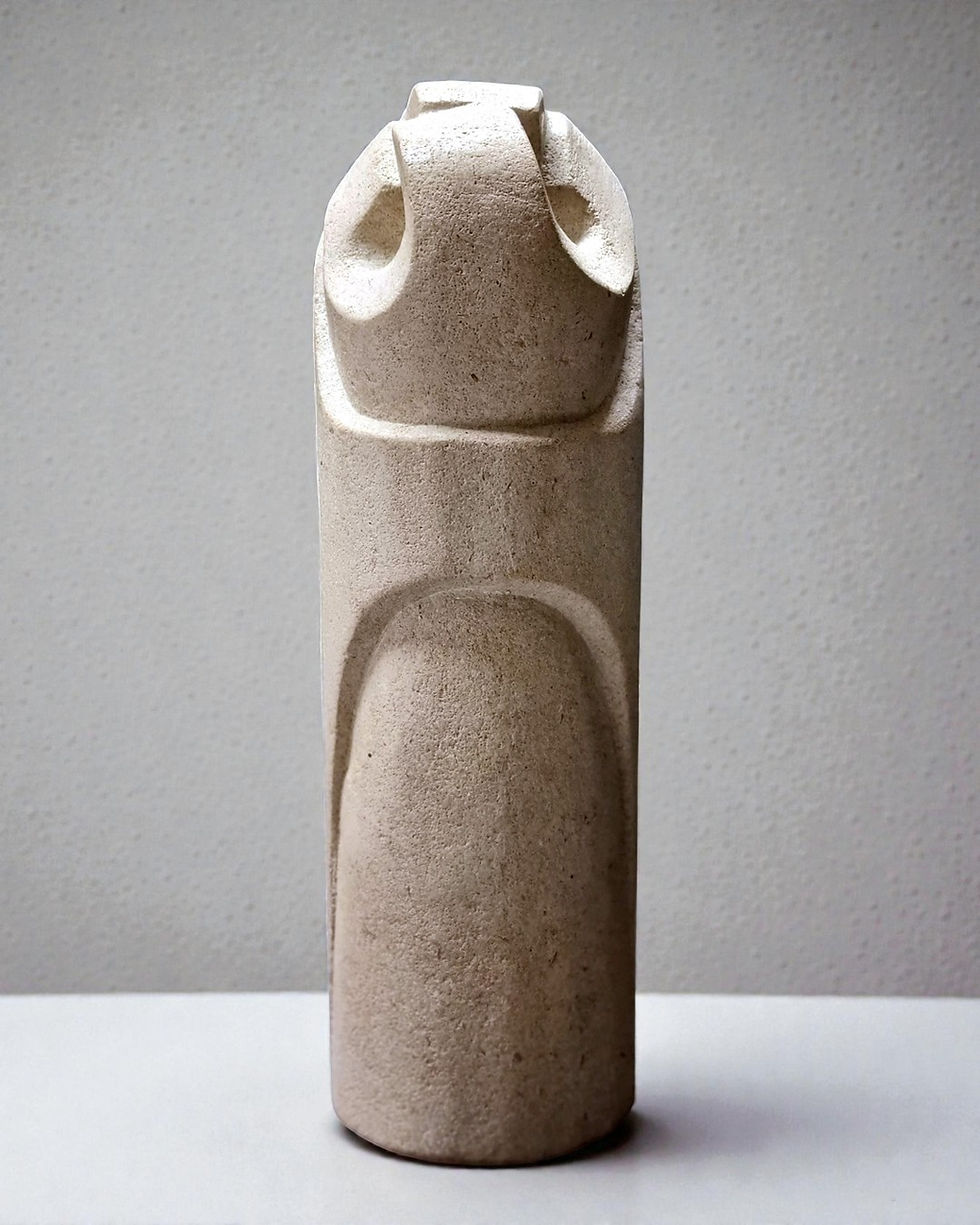 Thumbnail: 'Shared Thought", 8" -  2026, Portland stone - Jan Bruce Sculpture