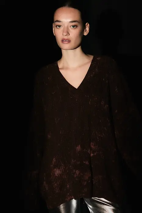 Sweater Fukui Batik Dark Brown