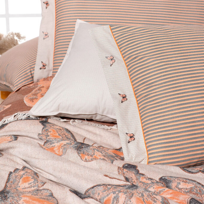 Küçük resim: Sarev Nerva İpliği Boyalı Çift Kişilik Pike Takımı - Oranj