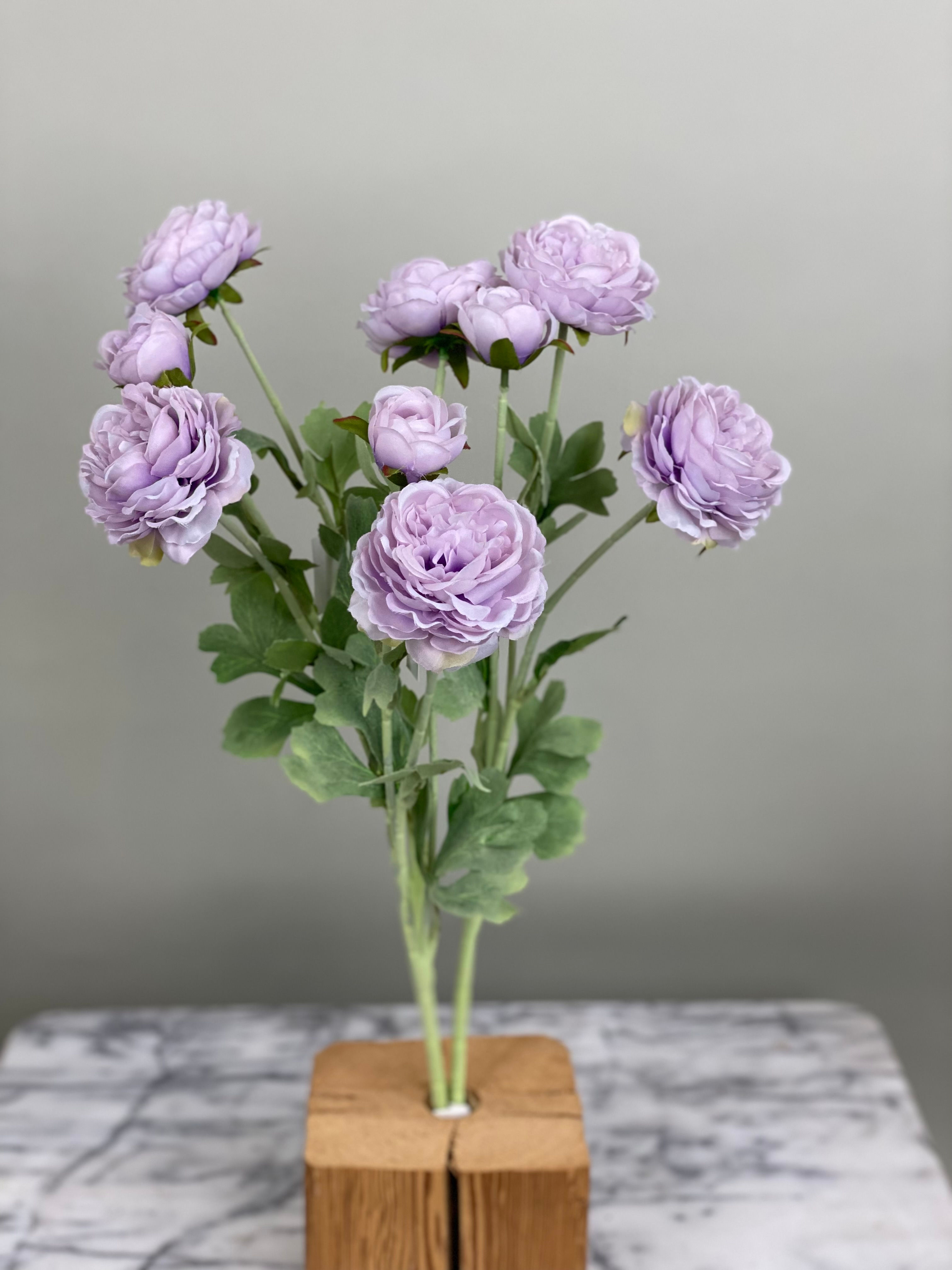 3 künstliche Ranunkeln ca. 50 cm, violett - 3 Stück