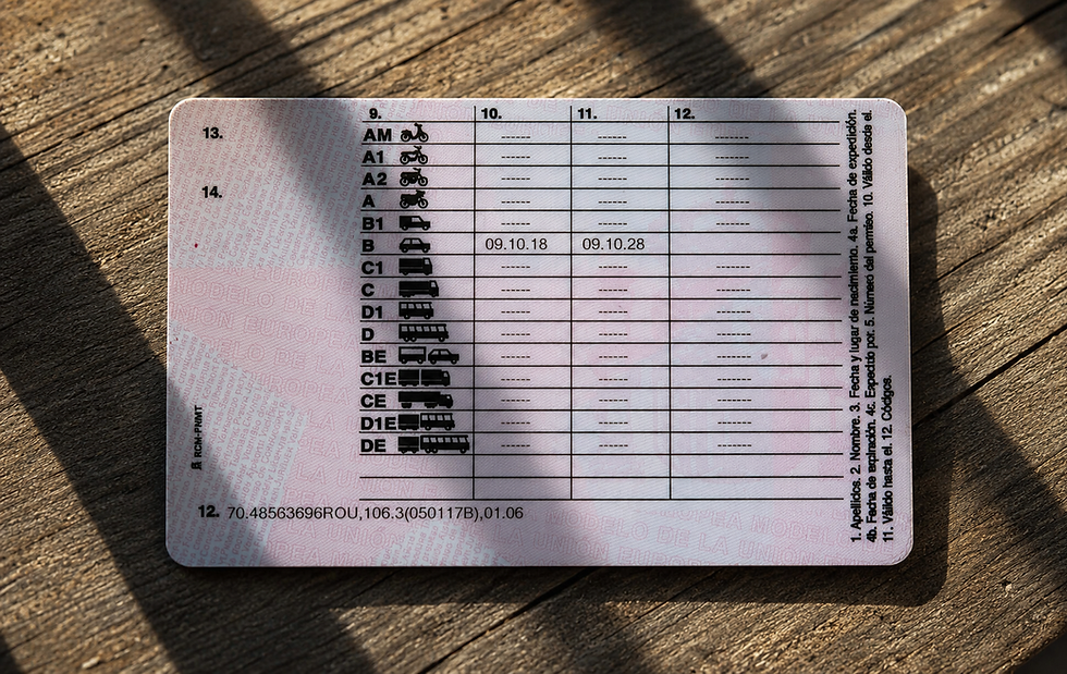 Significado y explicación de los códigos del carnet de conducir en España